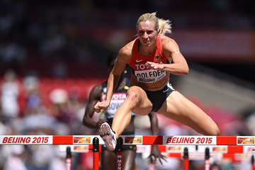 Cindy Roleder in the 100m hurdles at the IAAF World Championships Beijing 2015 (AFP / Getty Images)