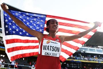 Girls' 800m winner Samantha Watson at the IAAF World Youth Championships, Cali 2015 (Getty Images)