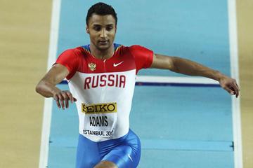Lyukman Adams of Russia competes in the Men's Triple Jump qualification during day two - WIC Istanbul (Getty Images)