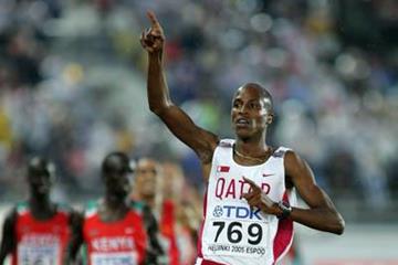 Saif Saaeed Shaheen of Qatar wins the 3000m Steeplechase in Helsinki (Getty Images)