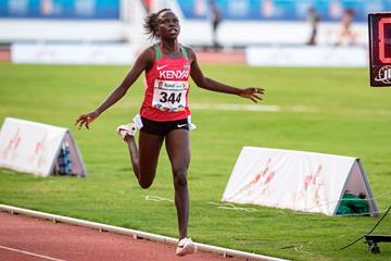 Lilian Rengeruk wins the 5000m at the African Games (AFP / Getty Images)