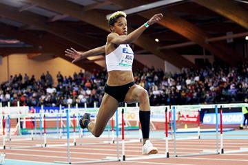 Yulimar Rojas in the triple jump at the IAAF World Indoor Tour meeting in Madrid (Jean-Pierre Durand)