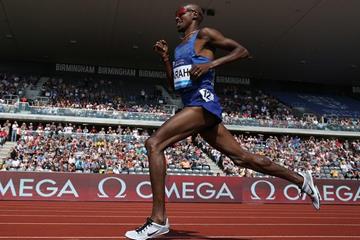 Mo Farah en route to his 3000m triumph in Birmingham (Jean-Pierre Durand)
