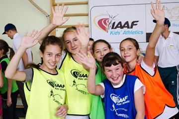 Schoolchildren at the IAAF / Nestlé Kids’ Athletics activation in Lviv, Ukraine (Organisers)