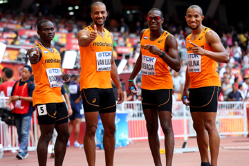 The Dutch 4x100m team at the IAAF World Championships Beijing 2015 (Getty Images)