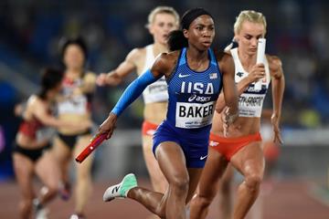 Olivia Baker of the USA in the mixed 4x400m at the IAAF World Relays Yokohama 2019 (Getty Images)
