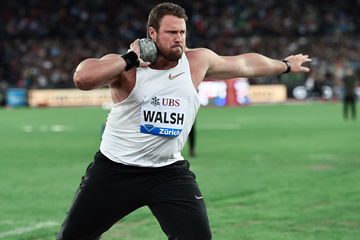 Shot put winner Tom Walsh at the IAAF Diamond League final in Zurich (Mark Shearman)