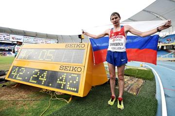 Boys' 10,000m race walk winner Sergey Shirobokov at the IAAF World Youth Championships, Cali 2015 (Getty Images)