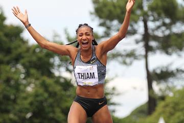 Nafissatou Thiam in the heptathlon high jump at the Decastar meeting in Talence (Jean-Pierre Durand)
