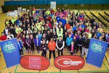 Jackson promotes Athletics for a Better World's involvement in the IAAF World Half Marathon Championships (IAAF/Cardiff University World Half Marathon Championships Cardiff 2016 LOC)