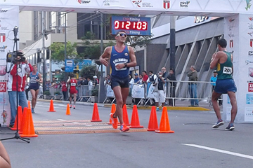 Eider Arevalo wins the 20km at the Pan American Race Walking Cup in Lima (Federación Peruana de Atletismo)