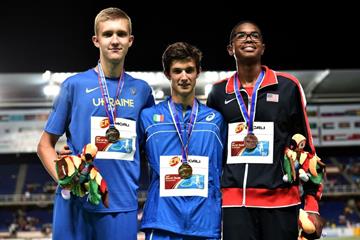 Boys' high jump podium at the IAAF World Youth Championships, Cali 2015 (Getty Images)