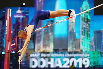 Sam Kendricks in pole vault qualifying at the IAAF World Athletics Championships Doha 2019 (Getty Images)