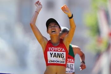 Yang Jiayu wins the 20km race walk at the IAAF World Championships London 2017 (Getty Images)