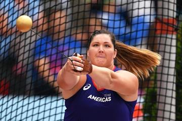 Deanna Price spins to victory in the hammer at the IAAF Continental Cup Ostrava 2018 (Getty Images)