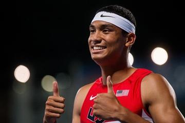 200m winner Michael Norman at the IAAF World U20 Championships Bydgoszcz 2016 (Getty Images)