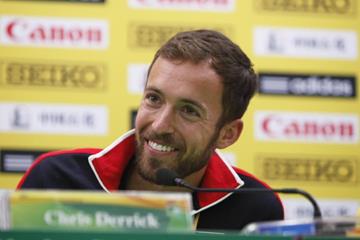 Chris Derrick at the press conference for the IAAF World Cross Country Championships, Guiyang 2015 (Getty Images)