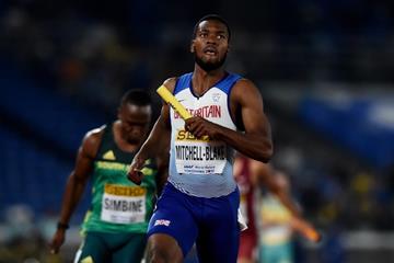 Nethaneel Mitchell-Blake of Great Britain in the 4x100m at the IAAF World Relays Yokohama 2019 (Getty Images)