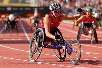Tatyana McFadden after winning the 400m T54 at the 2013 IPC Athletics World Championships (Getty Images)