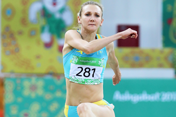 Kazakhstan's Olga Rypakova in action in the triple jump at the Asian Indoor Games in Ashgabat (Organisers)