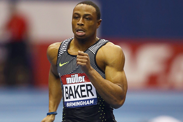 Ronnie Baker in the 60m at the IAAF World Indoor Tour meeting in Birmingham (Getty Images)