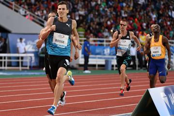 Pierre-Ambroise Bosse in the 800m at the IAAF Diamond League meeting in Rabat (Kirby Lee)