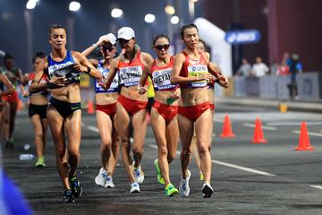 Liu Hong in the 20km race walk at the IAAF World Athletics Championships Doha 2019 (AFP / Getty Images)