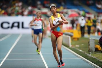 Ma Zhenxia wining the girls' 5000m race walk at the IAAF World Youth Championships, Cali 2015 (Getty Images)