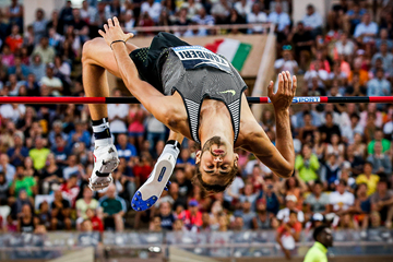 Gianmarco Tamberi in the high jump at the IAAF Diamond League meeting in Monaco (Philippe Fitte)