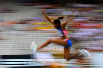 Action from the women's triple jump (Getty Images)