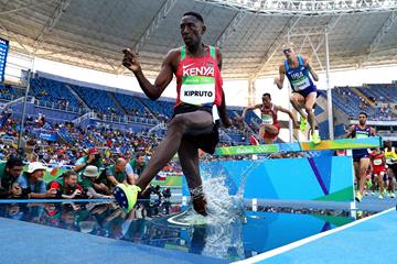 Conseslus Kipruto during the men's 3000m steeplechase final at the 2016 Rio Olympic Games (Getty)