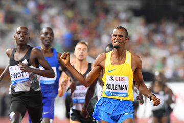 Ayanleh Souleiman wins the 1000m at the 2016 IAAF Diamond League meeting in Lausanne (Gladys von der Laage)