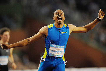 Aries Merritt at the IAAF Diamond League meeting in Brussels (AFP / Getty Images)