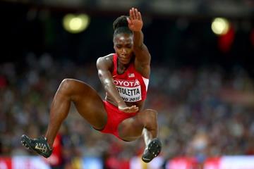 Tianna Bartoletta in the long jump final at the IAAF World Championships Beijing 2015 (Getty Images)