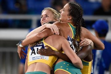 The Australian 4x100m team at the IAAF World Relays Yokohama 2019 (Getty Images)