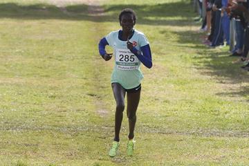 Irene Cheptai en route to winning the Almond Blossom Cross Country (Organisers)