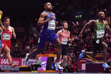 Christian Coleman in the 60m at the IAAF World Indoor Championships Birmingham 2018 (AFP / Getty Images)