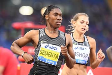 Caster Semenya in the 800m at the 2016 IAAF Diamond League meeting in Rome (Gladys Chai)