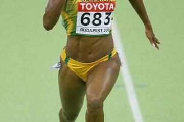Brigitte Foster of Jamaica in action in the heats of the women's 60m (Getty Images)