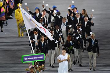 Refugee Olympic Team at the Rio 2016 Olympic Games opening ceremony (Getty Images)