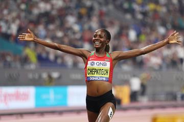 Beatrice Chepkoech wins the steeplechase at the IAAF World Athletics Championships Doha 2019 (Getty Images)