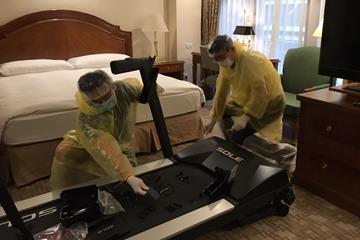 Organisers install treadmills in athletes' hotel rooms ahead of the Taipei Marathon (Organisers)
