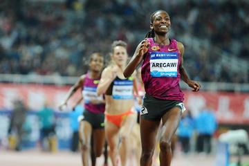 Abeba Aregawi wins the 1500m at the 2014 IAAF Diamond League meeting in Shanghai (Errol Anderson)