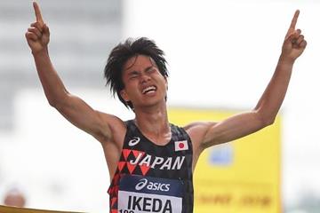 Koki Ikeda wins the men's 20km race walk at the IAAF World Race Walking Team Championships Taicang 2018 (Getty Images)