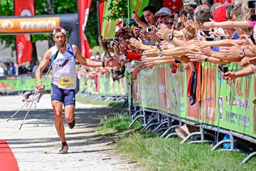 Sylvain Court on his way to winning at the 2015 IAU Trail World Championships (FFA / organisers)
