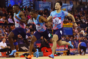 Su Bingtian wins the 60m at the Muller Indoor Grand Prix Glasgow (Getty Images)