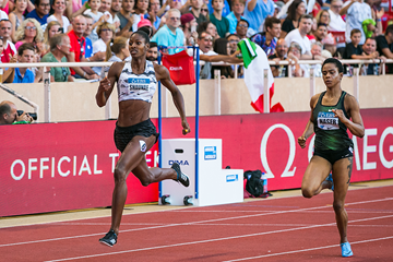 Shaunae Miller-Uibo on her way to winning the 400m at the IAAF Diamond League meeting in Monaco (Philippe Fitte)