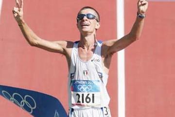 Ivano Brugnetti of Italy wins the men's 20km race walk (Getty Images)