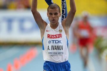 Aleksandr Ivanov wins the men's 20km race walk at the 2013 IAAF World Championships in Moscow (Getty Images)