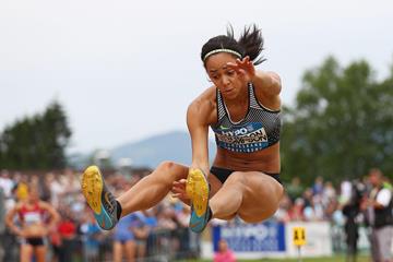 Katarina Johnson-Thompson in the heptathlon long jump at the Hypo Meeting in Gotzis (Getty Images)